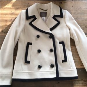 J Crew Ivory Peacoat